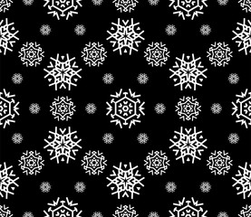 Christmas snowflake seamless pattern for winter holiday ornament