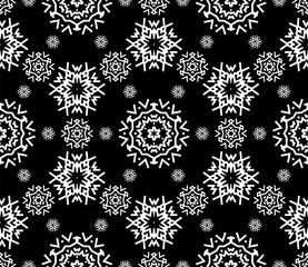 Christmas snowflake seamless pattern for winter holiday ornament