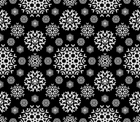 Christmas snowflake seamless pattern for winter holiday ornament