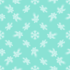 Christmas seamless snowflake pattern with blurred falling snow stars for Christmas cards, covers, wallpapers and tiled backgrounds