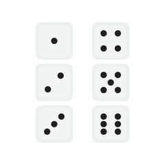 dice icon vector in flat style on white background