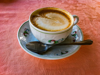 Cafe Latte In Flower Cup