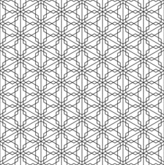 Seamless pattern based on Japanese ornament Kumiko.Black and white.
