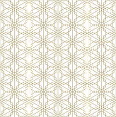 Seamless traditional Japanese ornament Kumiko.Golden color lines.