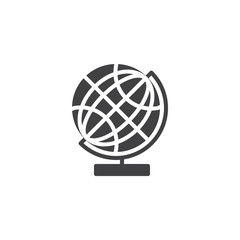 Obraz premium World globe vector icon. filled flat sign for mobile concept and web design. Globe grid simple solid icon. Education symbol, logo illustration. Pixel perfect vector graphics