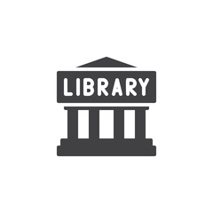 Library building vector icon. filled flat sign for mobile concept and web design. Public library simple solid icon. Symbol, logo illustration. Pixel perfect vector graphics