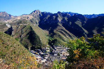CuanDiXia village vertical view, Beijing, China