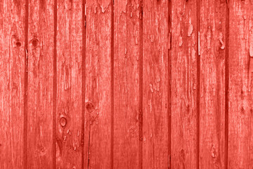 Old wooden texture with planks toned coral color.