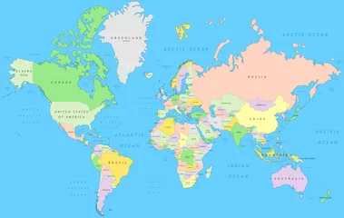 Politische Weltkarte   Vektordetailatlas in Mercator-Projektion © ilynx_v