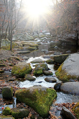 rock and creek in a geological park