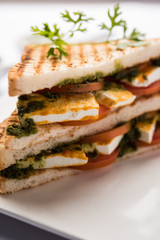 Paneer Sandwich - using Indian cottage cheese and vegetables and chutney