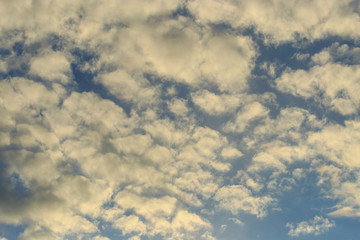 Clouds after rain before sunset as a background