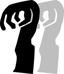 Vector cartoon ghost hand in Halloween on the White Blackground