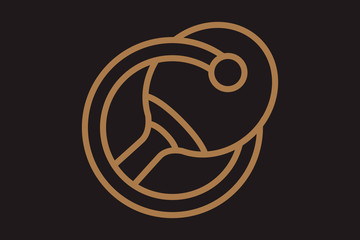 Table tennis ping pong label, club logo, badge and design elements. Sport logotype template