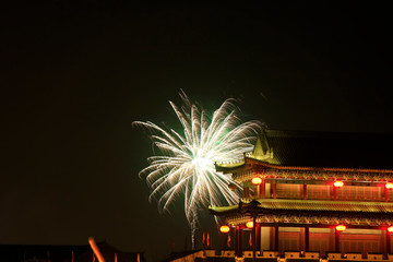Luan State ancient city night scenery, closeup of photo