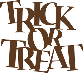 Vector logo text trick or treat in Halloween on the White Blackground