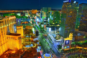 Fotobehang Hoofdstraat van Las Vegas-is de Strip in avondtijd. © BRIAN_KINNEY
