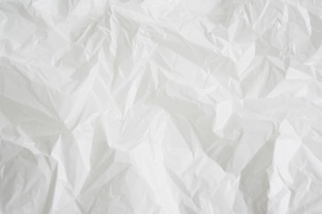 Wrinkled sheet  plastic white and empty space for text background.