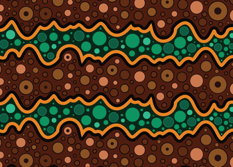 Aboriginal dot art  vector pattern background.