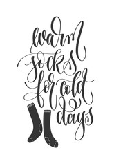 warm socks for cold days - hand lettering inscription