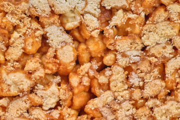 Sweet background and texture, caramel cookies, close-up
