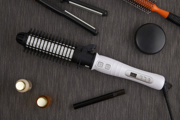 electric hair curling iron round brush