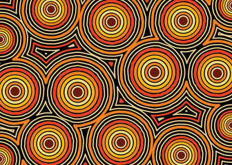 Aboriginal abstract vector seamless pattern background.
