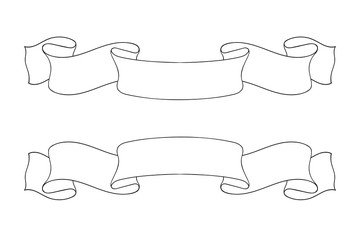 Ribbon banners. Outline sketch