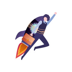 businessman with rocket avatar character