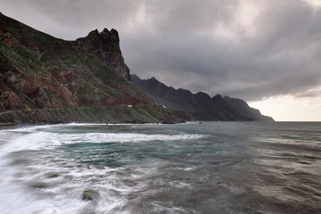 Fototapeta premium Rocks on coast of Benijo beach (Playa de Benijo), Tenerife island.