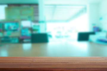 Blurred of office with desk and chairs for business background
