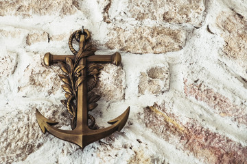 Ancre de marine en métal, décoration murale
