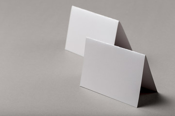 Half-fold horizontal brochure blank white template for mock up and presentation design.