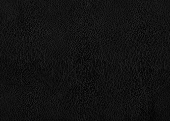 Deep dark black color luxury genuine cow leather texture background. Close up photography of sofa, chair, interior, auto seat cove
