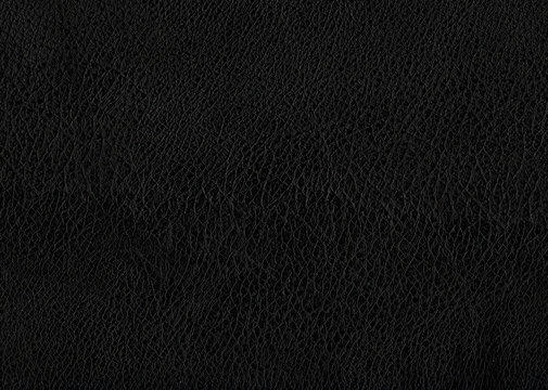 Deep dark black color luxury genuine cow leather texture background. Close up photography of sofa, chair, interior, auto seat cove