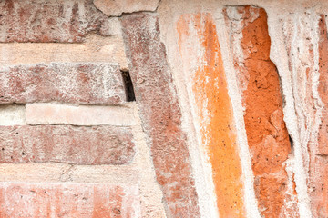 Brick architectural fragment hatch.