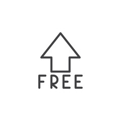 Free arrow up outline icon. linear style sign for mobile concept and web design. free shop arrow simple line vector icon. Symbol, logo illustration. Pixel perfect vector graphics