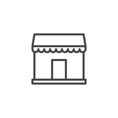 Store front outline icon. linear style sign for mobile concept and web design. Shop building simple line vector icon. Symbol, logo illustration. Pixel perfect vector graphics