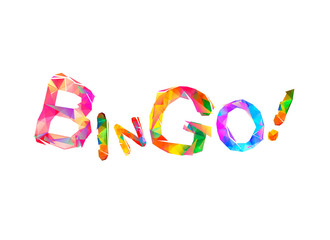 Bingo. Colorful triangular letters