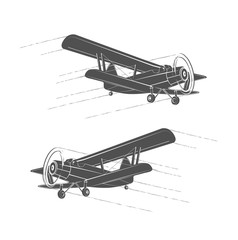 vintage airplane vector logo design elements
