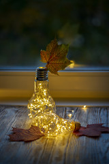 Fototapeta premium Evening lights of a cozy home.