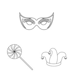 Isolated object of party and birthday sign. Set of party and celebration stock symbol for web.