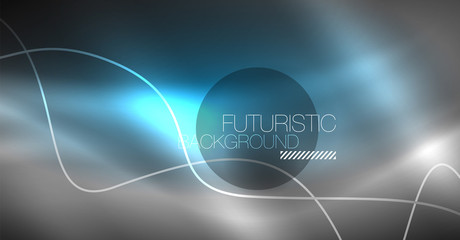 Neon lines wave background. Abstract composition