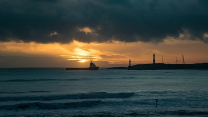 Ship in Sunrise