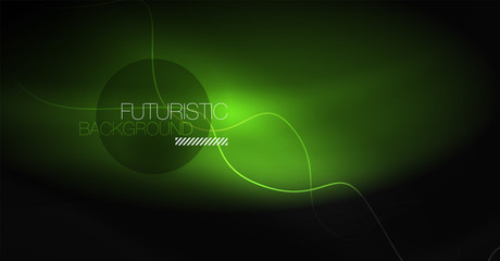 Neon lines wave background. Abstract composition