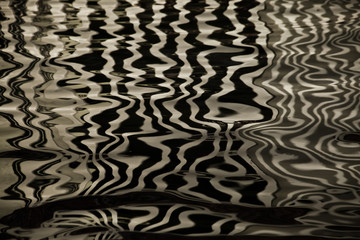 Waves on the water forming stripes similar to the texture of velvet, the alternation of gold and...