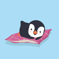 penguinl Sleeping with Pillow
