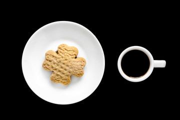 Cup of coffee with biscuit