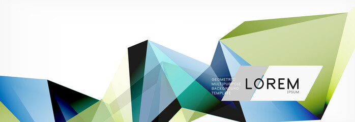 Triangle 3d polygonal art style. Future geometric design. Vector geometry futuristic illustration