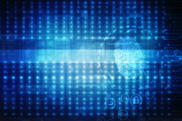 Fingerprint Scanning Technology Concept 2d Illustration